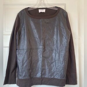 Snobby sheep cashmere and silk faux leather sweater